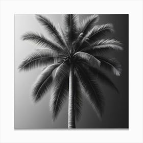 Black And White Palm Tree 2 Canvas Print