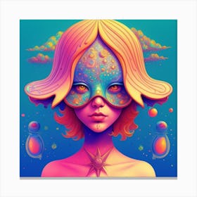 Psychedelic Girl ai art Canvas Print