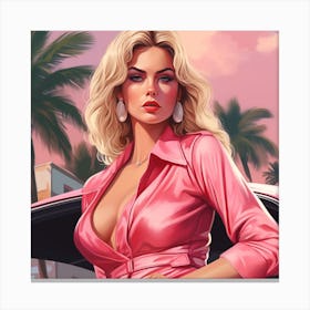 Grand theft auto Kate Upton Canvas Print