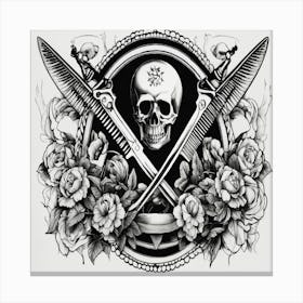 Skull And Swords Canvas Print