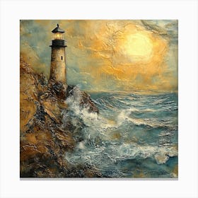 Lighthouse At Sunset Canvas Print