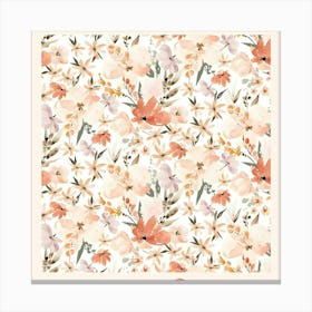 Peach Florals Canvas Print