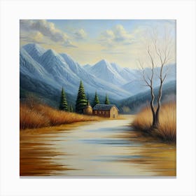 House By The River Canvas Print