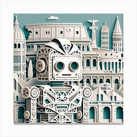 Robot In Rome Canvas Print