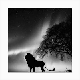 Silhouette Of A Lion 1 Canvas Print