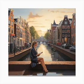 Amsterdam Canal Canvas Print