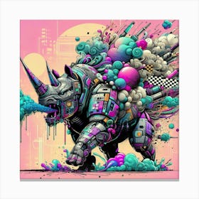 Rhino - Psychedelic Art Canvas Print