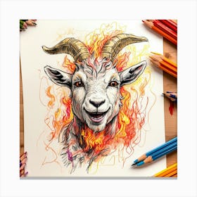 Goat On Fire 50 Canvas Print