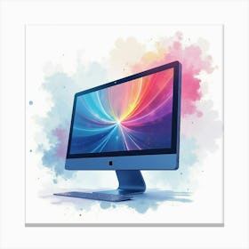 Watercolor Futuristic Marketing Technology With Sleek Design And Vibrant Hues 1 1 Canvas Print