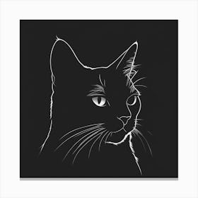 Black Cat Portrait Canvas Print