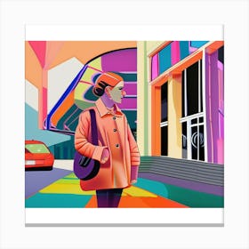 Woman at an Airport Canvas Print