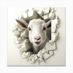 Goat Through A Wall 2 Canvas Print