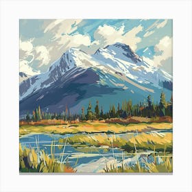 Mountain Landscape Painting Canvas Print