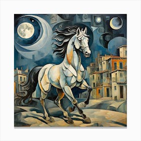 Horse In The Moonlight Canvas Print