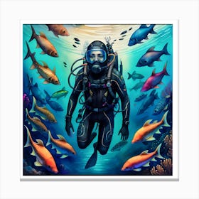Scuba Diver Canvas Print