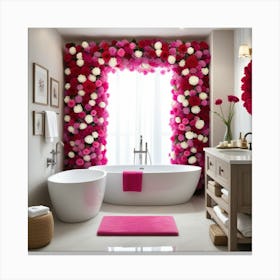 Hermoso Baño Con Cortinas Bellas Canvas Print