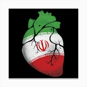 Iran Heart Flag Canvas Print
