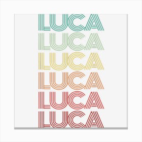 Retro First Name Luca Italian Boy Birthday Father Son Canvas Print