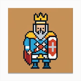 Pixel Art Medieval King Poster Canvas Print