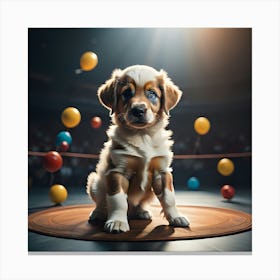Circus Puppy (Series) Juggler Canvas Print