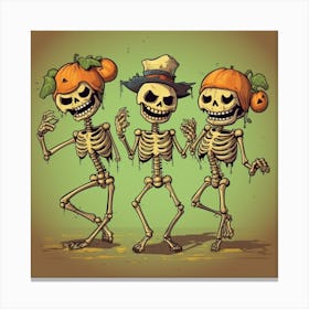 Halloween Skeletons Canvas Print