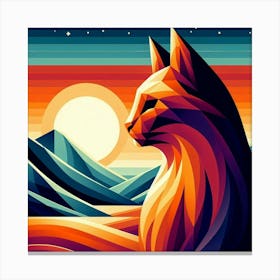 Tigress Low Poly Cat Canvas Print