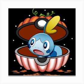 Sobble In Pumpkin Ball - Pokemon Halloween Canvas Print