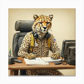 Cheetah Astronaut Canvas Print