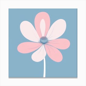 A White And Pink Flower In Minimalist Style Square Composition 557 Canvas Print
