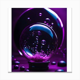 Snow Globe On Purple Background Canvas Print