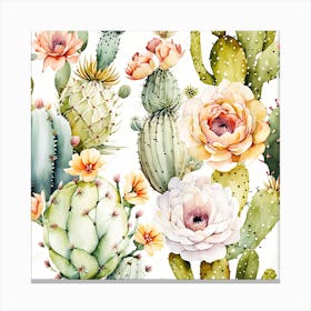 Flowering Cacti B Canvas Print