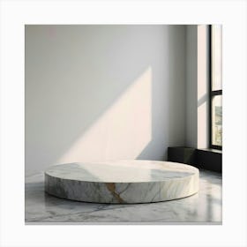 Marble Coffee Table In The Living Room Canvas Print