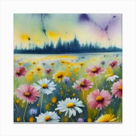 Daisy Field Print Canvas Print