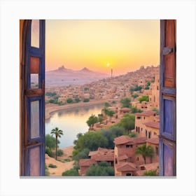 View From A Window Arab city Canvas Print