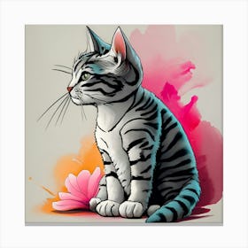 Striped Cat Canvas Print