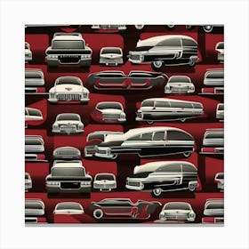 Collection Of Vintage Cars Canvas Print