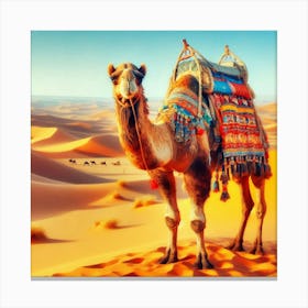 Camel In The Desert 6 Canvas Print