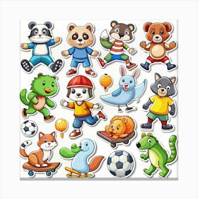 Children'S Sticker Set Canvas Print