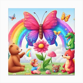 Baby mit Schmetterling Canvas Print
