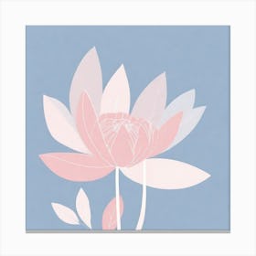 A White And Pink Flower In Minimalist Style Square Composition 662 Canvas Print