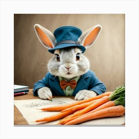 Rabbit With Carrots 23 Canvas Print