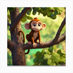 Monkey In The Tree 2 Canvas Print