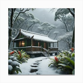 A Cabe in snow weather  Canvas Print