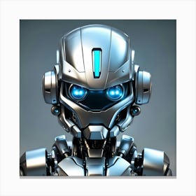 Cute metalic chibi robot  Canvas Print