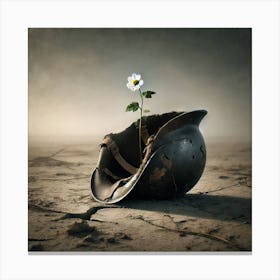 Flower of Hope Wall Art: A Powerful Symbol of Peace and Resilience Growing Through the Scars of War Decor Print Art Canvas Print