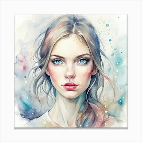 Watercolor Of A Girl 3 Canvas Print