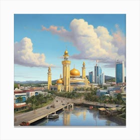 Brunei City Art Print 3 (1) Canvas Print