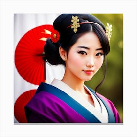 Geisha Woman Canvas Print