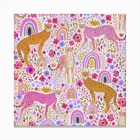 Cheetah Rainbow Club Canvas Print