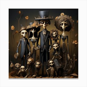Skeleton Family 4 Canvas Print